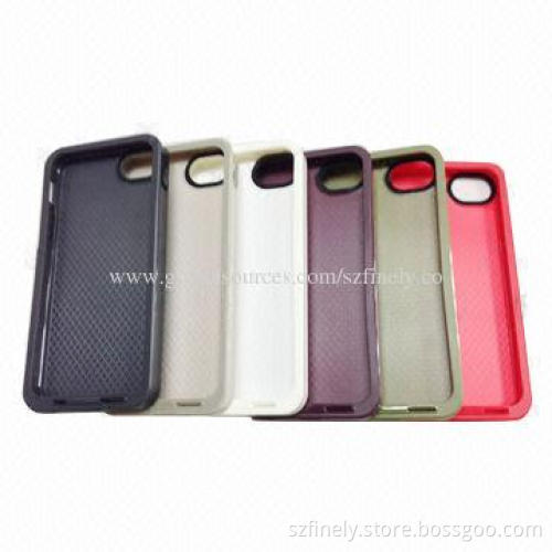 PC+TPU case for iPhone 5/5S, 2-in-1 design, brushed effect, lightweight and anti-scratch